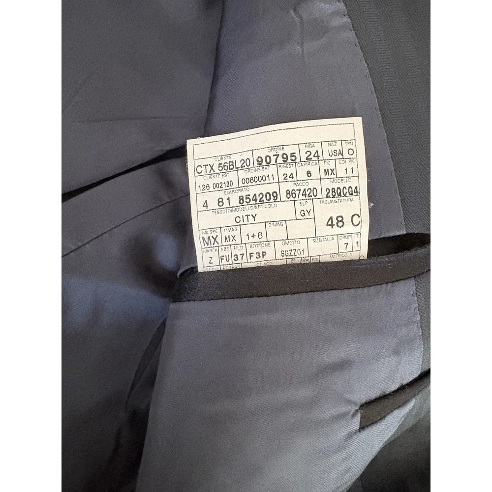Z ZEGNA Blue Striped City Wool Blazer Suit Coat Jacket Sz 48C (38)